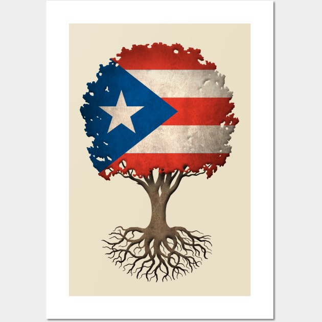 Tree of Life with Puerto Rican Flag Wall Art by jeffbartels